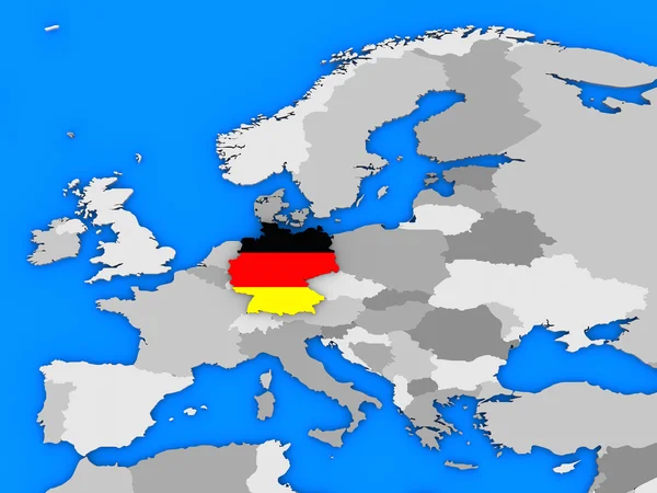 Німеччина стоячи з карта — стокове фото
