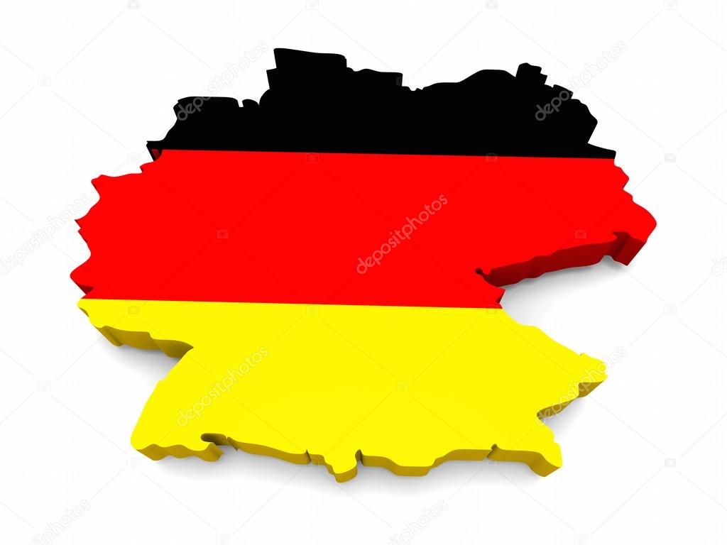 German flag shaped as the country