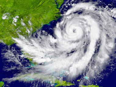 Картина, постер, плакат, фотообои "ураган над флоридой и кубой
", артикул 49584349