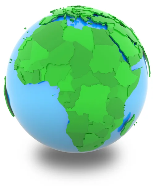 Afrika op de wereldbol — Stockfoto
