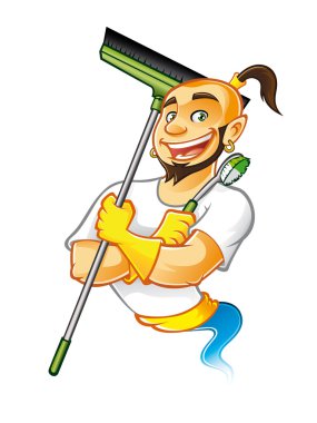 Genie Cleaner Male clipart
