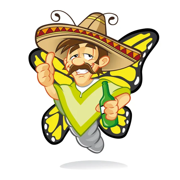 Sombrero Papillon ivre — Image vectorielle