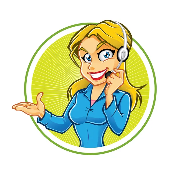 Receptionist meisje — Stockvector