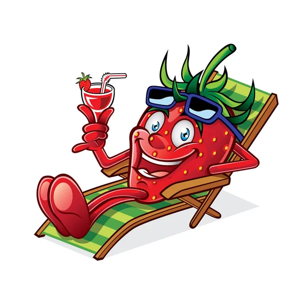 Berry en silla de playa — Vector de stock