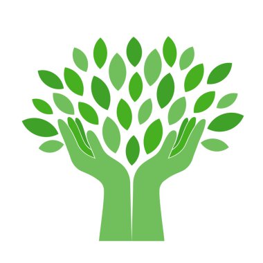 Çizgi film stili için çizilmiş yeşil çim el