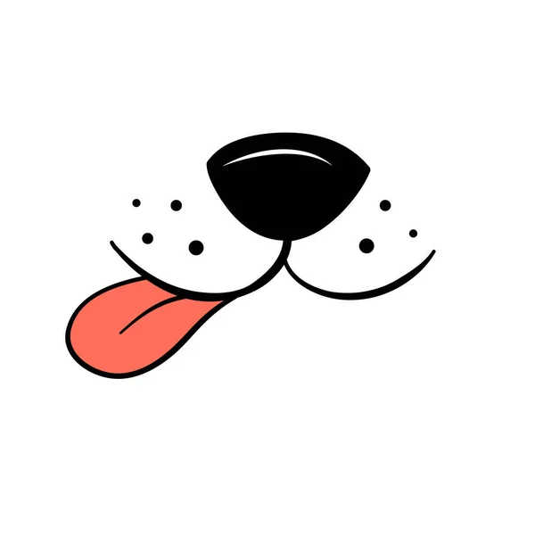 Dog Face Mask Tongue — Stockvektor