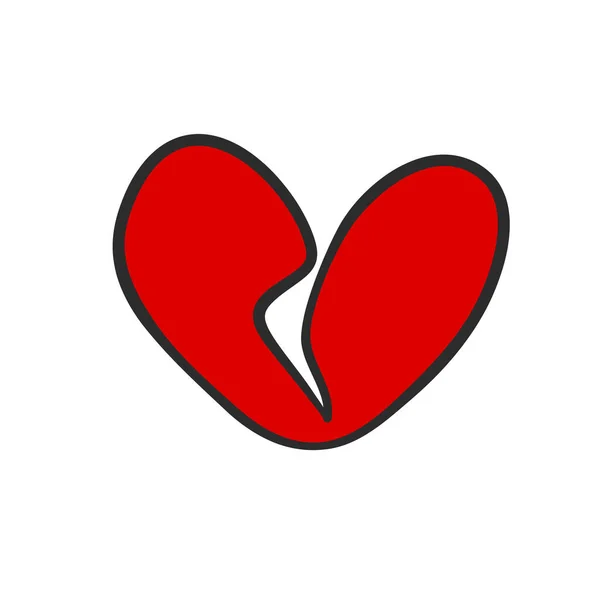 Heart Symbol Line Drawing Design Valentine Day Card — Vetor de Stock