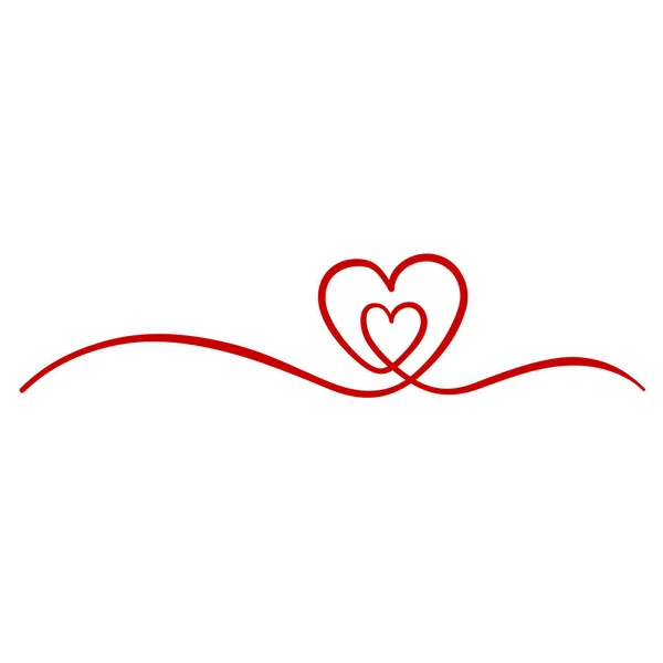 Heart Symbol Line Drawing Design Valentine Day Card — 图库矢量图片