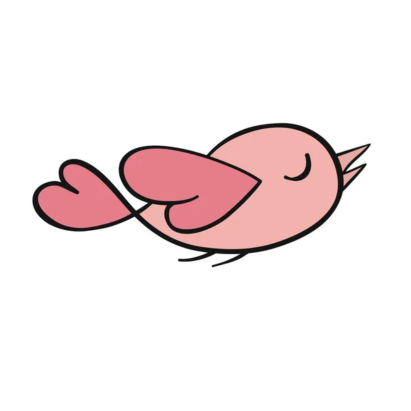 Liebe Vogel Herz Symbol Zeichnung Für Design Valentinstag Karte — Stockvektor