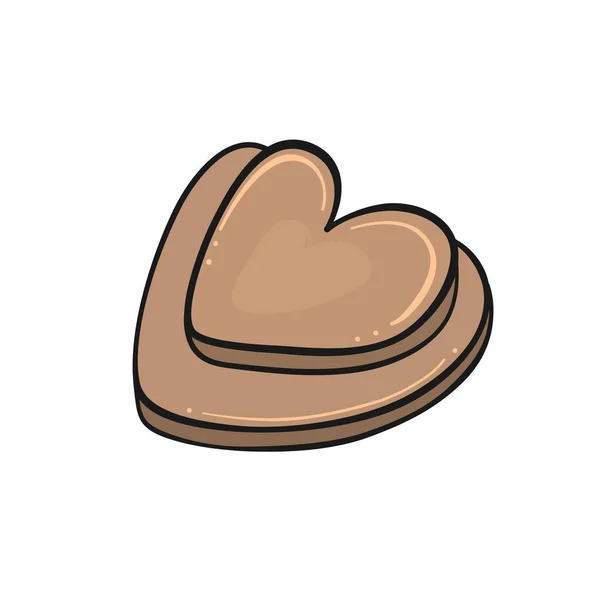 Pastel Chocolate Símbolo Del Corazón Dibujo Para Diseño Tarjeta San — Vector de stock