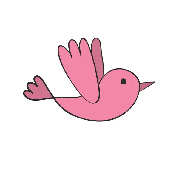 Love Bird Heart Symbol Drawing Design Valentine Day Card — 图库矢量图片