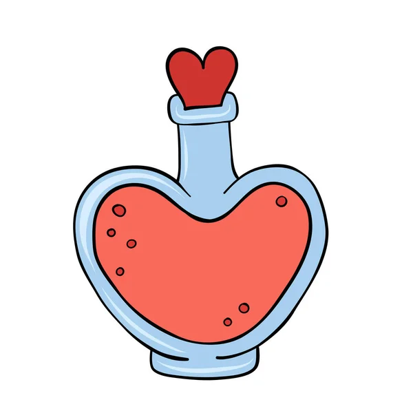 Poción Amor Botella Para Diseño Tarjetas San Valentín — Vector de stock