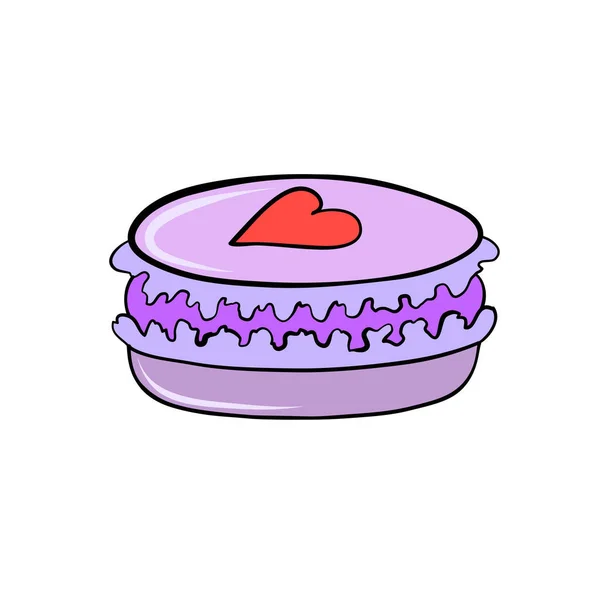Macaron Doux Coeur Pour Conception Carte Saint Valentin — Image vectorielle