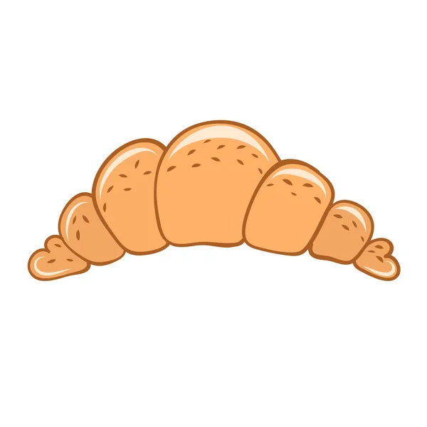 香甜羊角面包 有果酱心 情人节卡片设计用 — 图库矢量图片