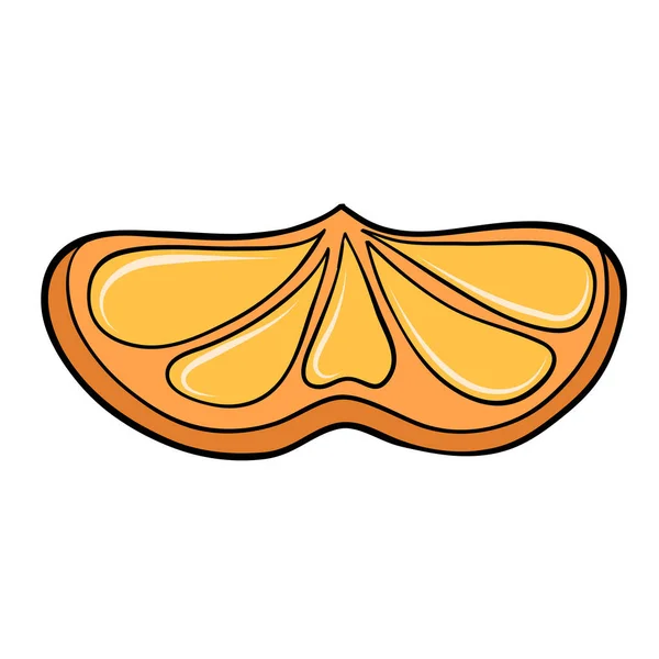 Rebanada Naranja Corazón Fruta Para Día San Valentín Diseño Tarjetas — Vector de stock