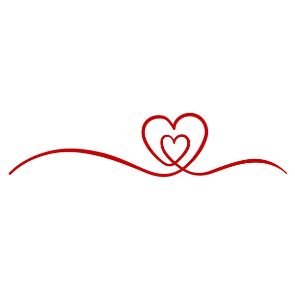 Heart Symbol Line Drawing Design Valentine Day Card lizenzfreie Stockvektoren