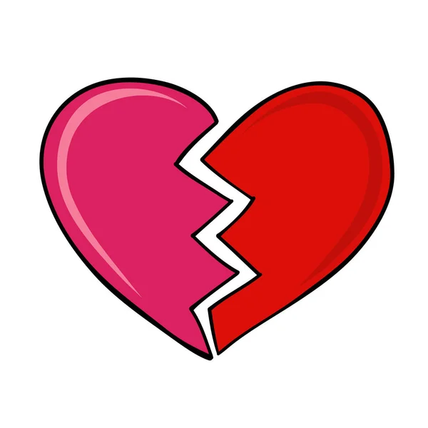Broken Heart Valentine Day Card Design lizenzfreie Stockvektoren