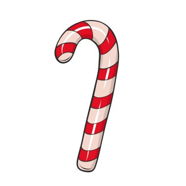 Noel kartı tasarımı için kırmızı ve beyaz karamel lolipop.