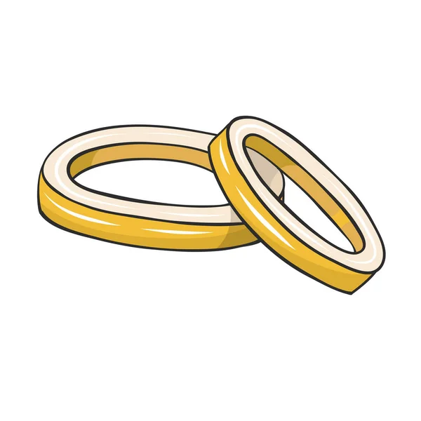 Two Golden Rings Wedding Love Card Design — стоковый вектор