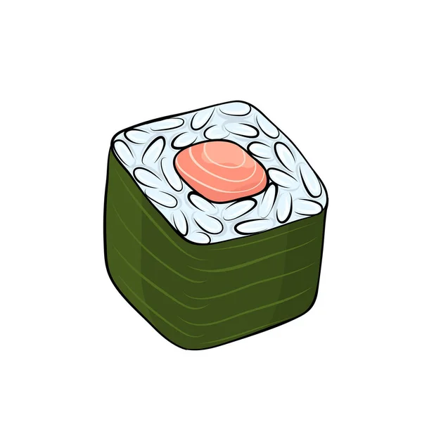 Sushi Tekkamaki Japanese Cuisine Card Design — Vettoriale Stock
