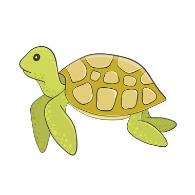 Tasarım için çizilmiş komik kaplumbağa eli.