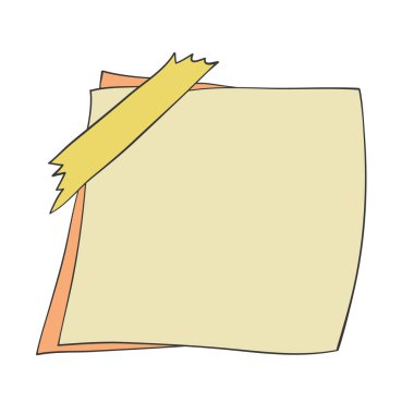 Tasarım için koli bandı çizilmiş kağıt etiket notu