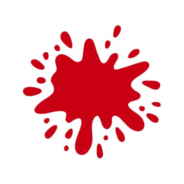 Kırmızı boya damlası ve tasarım için çizilmiş el damlası