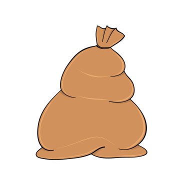 El çizimi için karikatür biçimli tahıllı çanta.