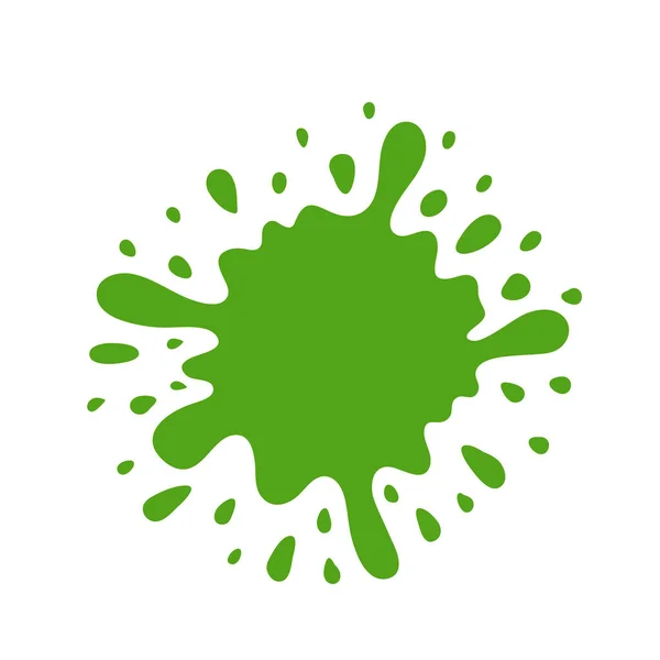 Zelená Kapka Barvy Stříkací Ruka Nakreslené Pro Design — Stockový vektor