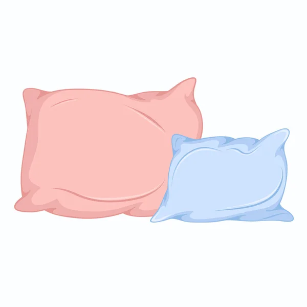 Dois Travesseiros Desenhos Animados Realista Mão Desenhada Para Design — Vetor de Stock