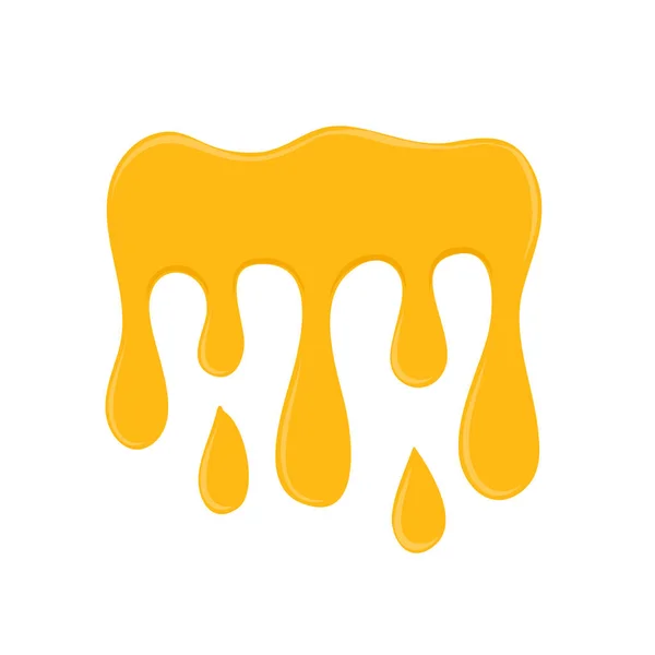 Yellow Dripping Paint Drop Splash Hand Drawn Design — Stock Vector