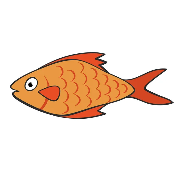 Colorful Tropic Fish Cartoon Style Hand Drawn Design — Stock vektor