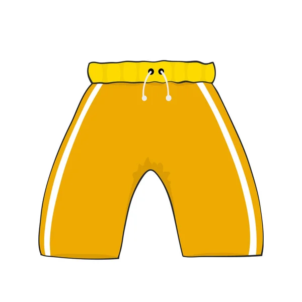 Yellow Swimming Trunks Hand Drawn Summer Vacations — Stock vektor