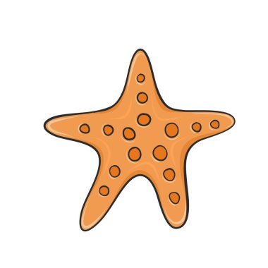Orange seastar hand drawn cartoon style