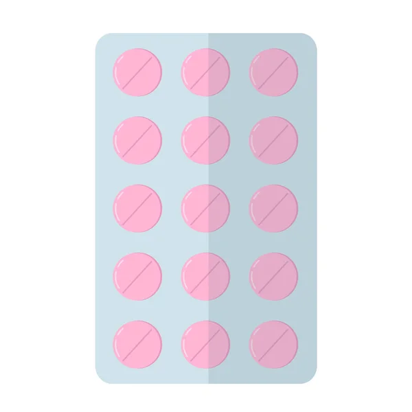 Blister Pills Flat Style Medicine Healthcare Design — Vetor de Stock