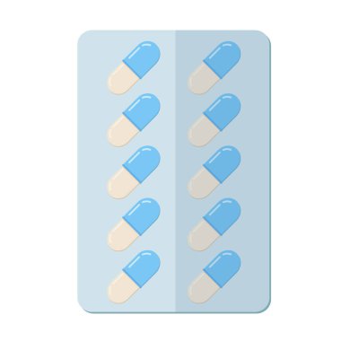 blister with pills flat style for medicine and healthcare design