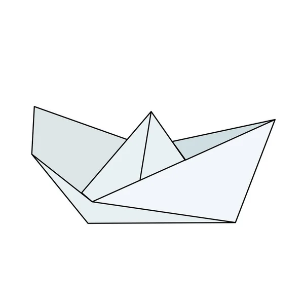 Paper Ship Silhouette Design — 스톡 벡터