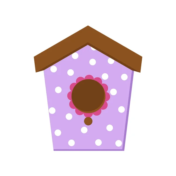 Icône Colorée Birdhouse Dans Style Plat — Image vectorielle