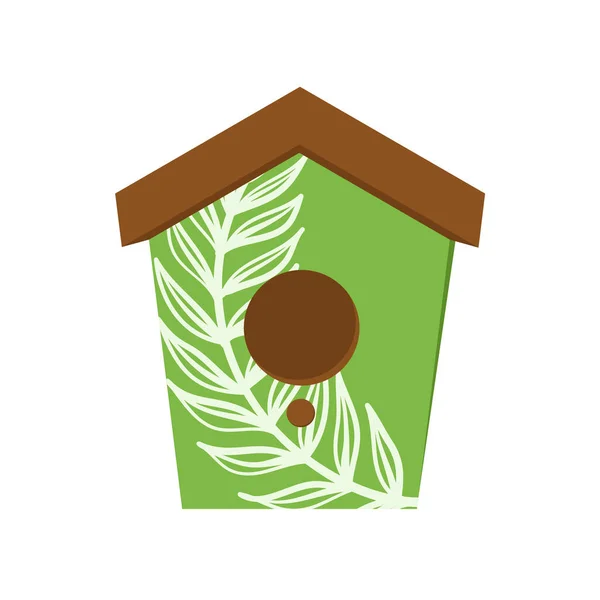 Colorful Birdhouse Icon Flat Style — Stockvektor