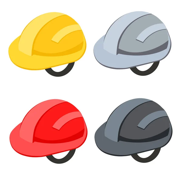 Conjunto Cascos Construcción Color Para Diseño — Vector de stock