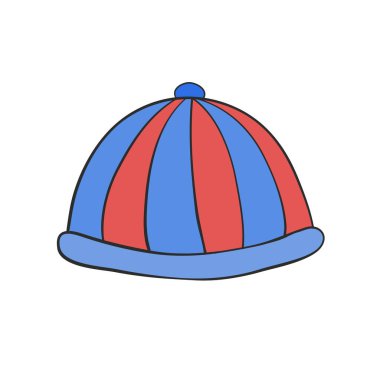 Tasarım için kırmızı ve mavi yün şapka