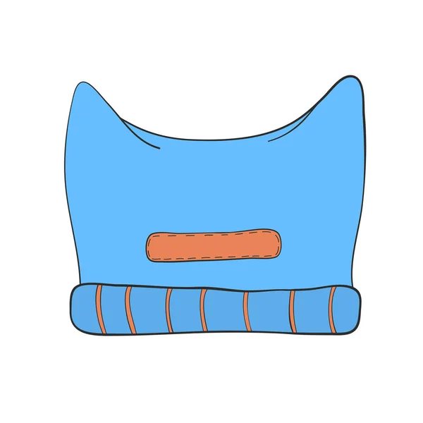 Handgezeichnete Blaue Wollmütze Für Das Design — Stockvektor