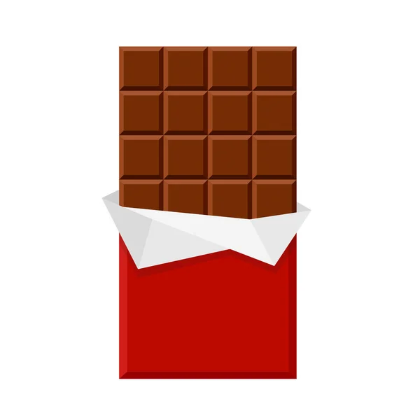 Barra Chocolate Aislado Sobre Fondo Blanco — Vector de stock