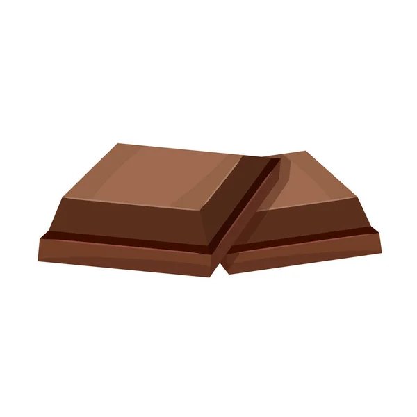 Cube Barre Chocolat Isolé Sur Fond Blanc — Image vectorielle