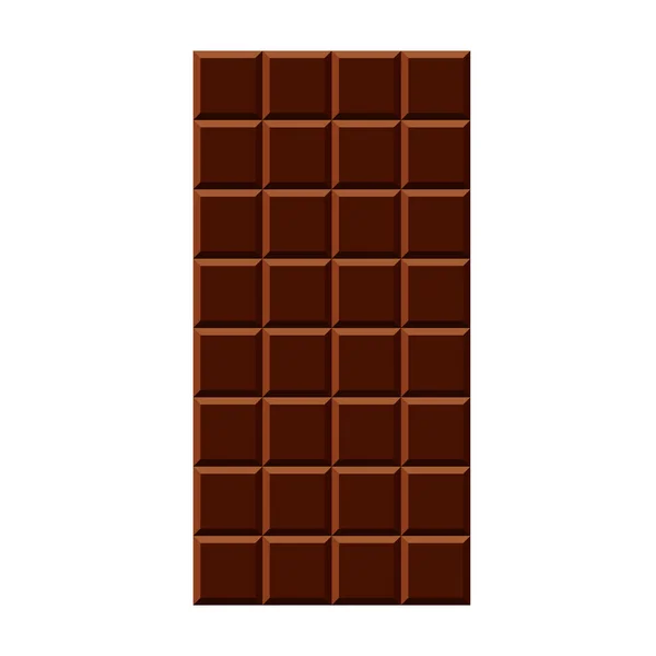 Barra Chocolate Isolada Branco —  Vetores de Stock