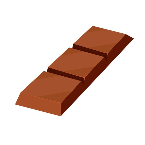 Barra Chocolate Aislada Blanco — Vector de stock