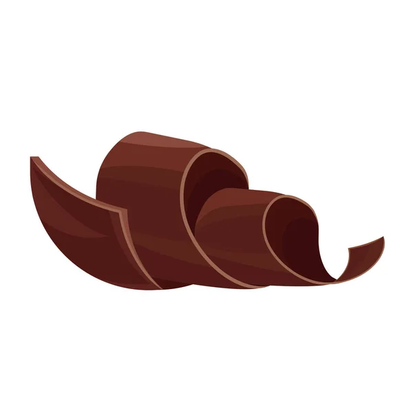 Čokoládové Hobliny Izolované Bílém — Stockový vektor