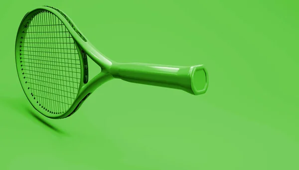 Monochrome Tennis Racket Rendering Illustration — стоковое фото