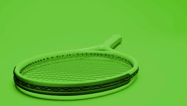 Monochrome Tennis Racket Rendering Illustration — стоковое фото