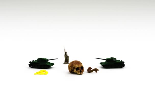 Rusya Nın Sıvılardan Oluşan Bayrağı Rusya Nın Kafatasları Tankları Sscb — Stok video